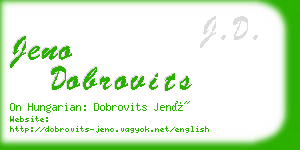 jeno dobrovits business card